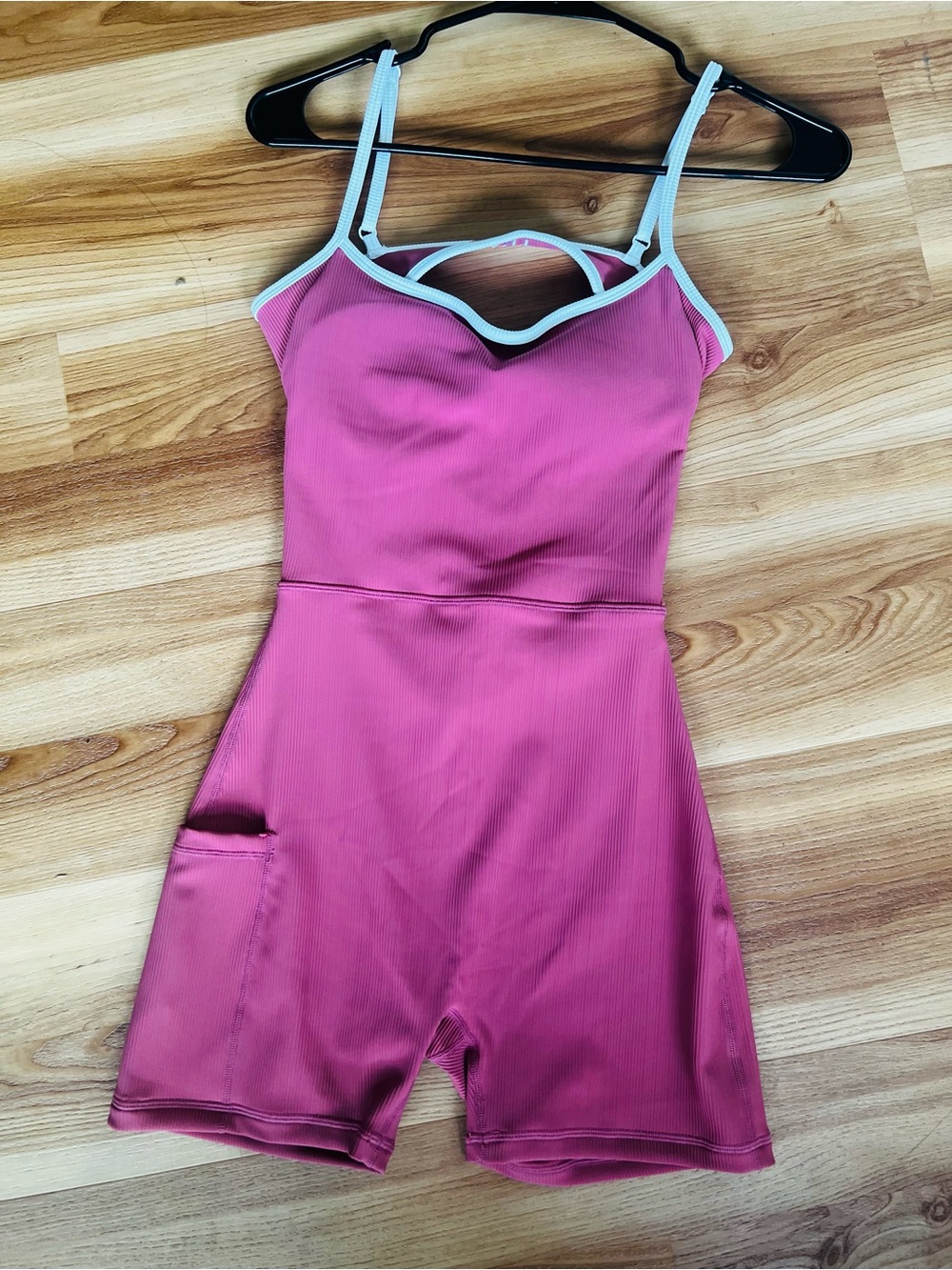 Active By Teal | Kayla Jumpsuit in Ribbed Coral Pink Size Small
